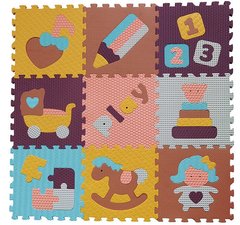 Дитячий килимок-пазл "Цікаві забавки", 92х92 см