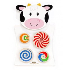 Іграшка настінна Viga Toys "Корова з колами" (50677)