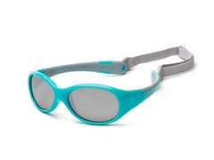 Детские солнцезащитные очки Koolsun KS-FLAG000 бирюзово-серые серии Flex (Размер: 0+)