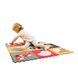 Дитячий килимок-пазл "Веселий зоопарк", 92х92 см, помаранчево-сірий