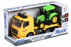 Машинка инерционная Same Toy Truck Тягач желтый с трактором со светом и звуком 98-613AUt-1