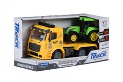 Машинка инерционная Same Toy Truck Тягач желтый с трактором со светом и звуком 98-615AUt-1