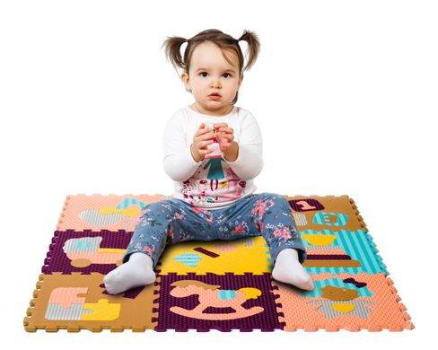 Детский коврик-пазл "Интересные игрушки", 92х92 см