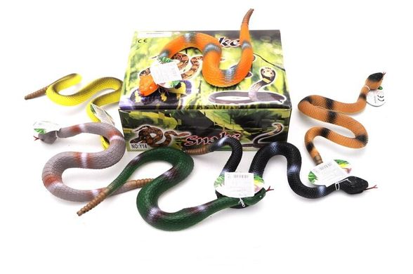 Животные змея резиновая 12 шт. в коробке
