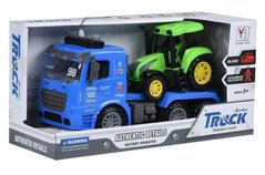 Машинка инерционная Same Toy Truck Тягач синий с трактором со светом и звуком 98-615AUt-2