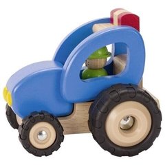 Машинка дерев'яна goki Трактор (синій) 55928G