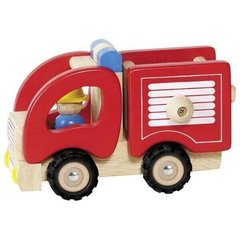 Машинка деревянная goki Пожарная (красный) 55927G