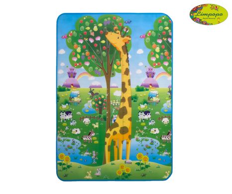 Детский двусторонний коврик "Большая жирафа и Красочная азбука", 120х180 см