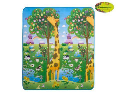 Детский двусторонний коврик "Большая жирафа и Красочная азбука", 150х180 см