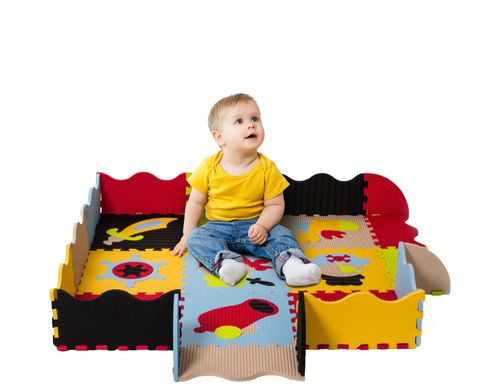 5002017 Детский коврик-пазл "Приключения пиратов", с бортиком, 122х122 см