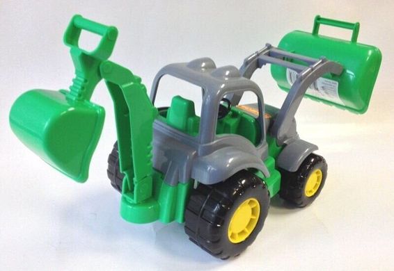 Игрушка трактор-экскаватор "Крепыш" POLESIE серо - зеленый (44785-2)