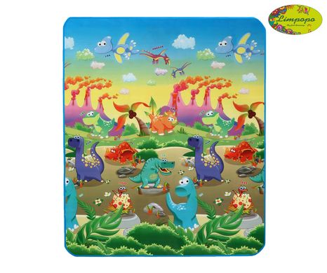 Детский двусторонний коврик "Динозавры и Подводный мир", 150х180 см