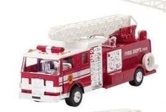 Машинка металлическая goki Пожарная машина Бочка с лестницей красная 12115G-4
