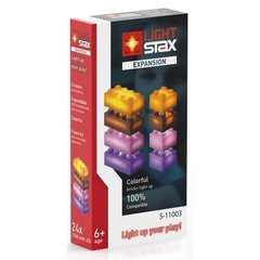 Конструктор LIGHT STAX с LED подсветкой Expansion Оранжевый, Коричневый, Фиолетовый, Розовый S11003