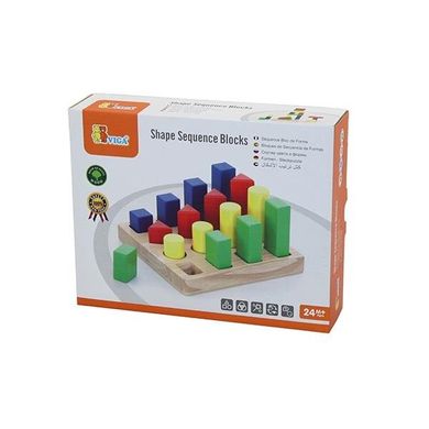Набір дерев'яних блоків Viga Toys "Форма та розмір" (51367)