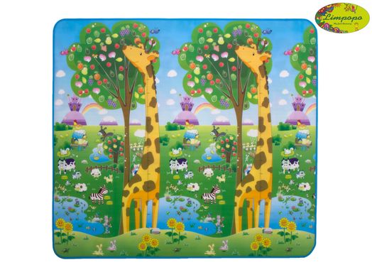 Детский двухсторонний коврик "Большая жирафа и Солнечный день", 200х180 см