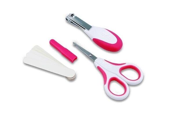 Набор по уходу за ребенком Nuvita 0м + розовый Безопасные ножницы с акс. NV1138Pink