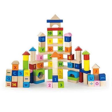 Набір кубиків Viga Toys "Алфавіт і числа" 100 шт., 3 см (50288)