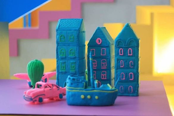 Воздушный пластилин Genio Kids-Art для детской лепки Dream Makers Art Fluffy (Флаффи) жёлтый (TA1500-2)