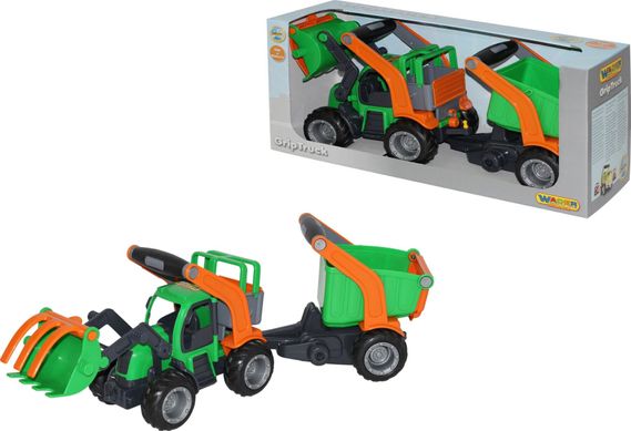 Игрушка Polesie "ГрипТрак" трактор-погрузчик с полуприцепом (в коробке) (37411)
