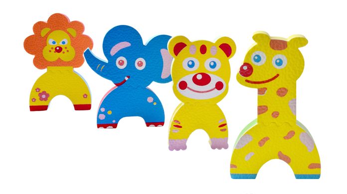 Дитячі аква-пазли "Кумедні тваринки", 4 іграшки